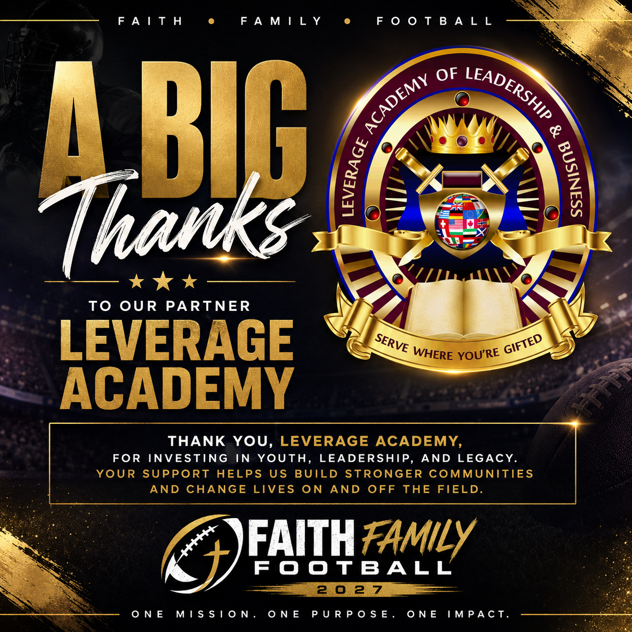 A Big Thanks to our partner Leverage Academy